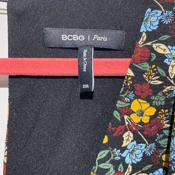 BCBG Paris Women's Multicolor Floral Ruffle V-Neck Sleeveless Dress Size XXL - Picture 7 of 9